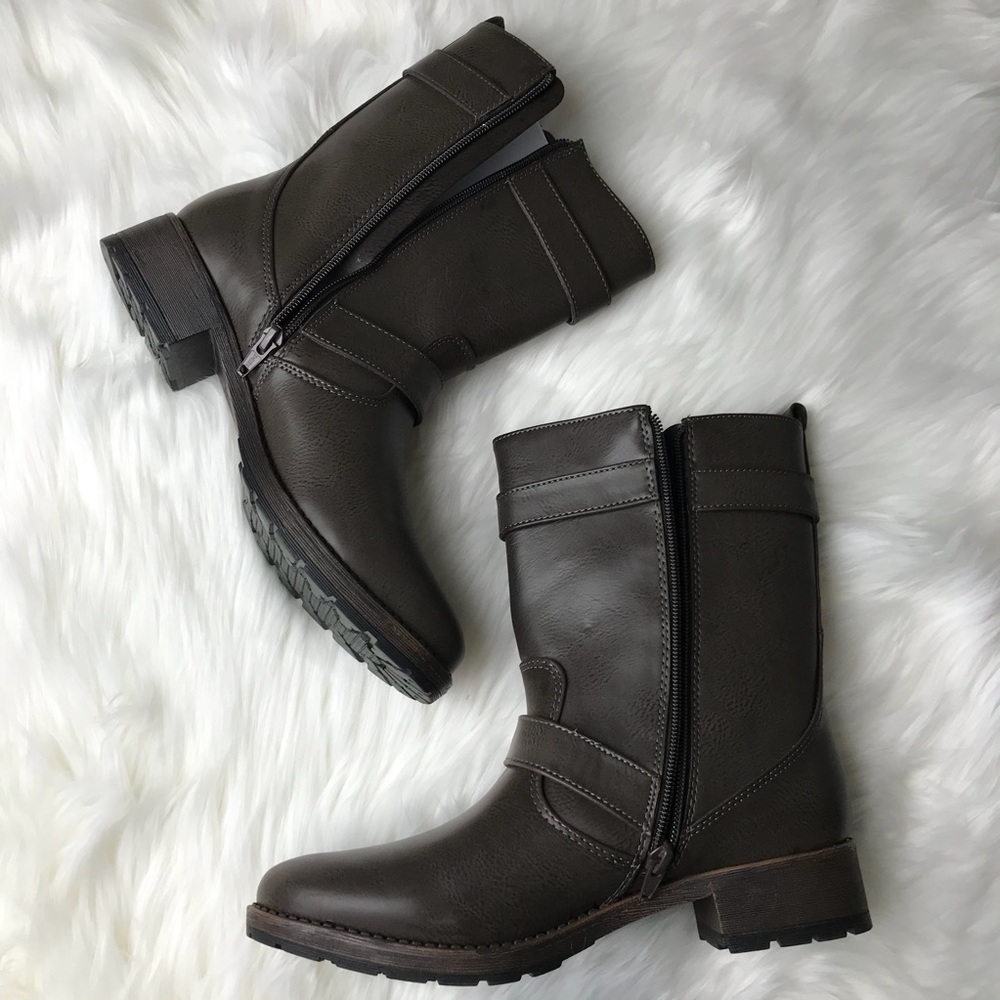 Bass | Woman’s Marcie Brown Buckle and Zipper Boot - Picture 2 of 8